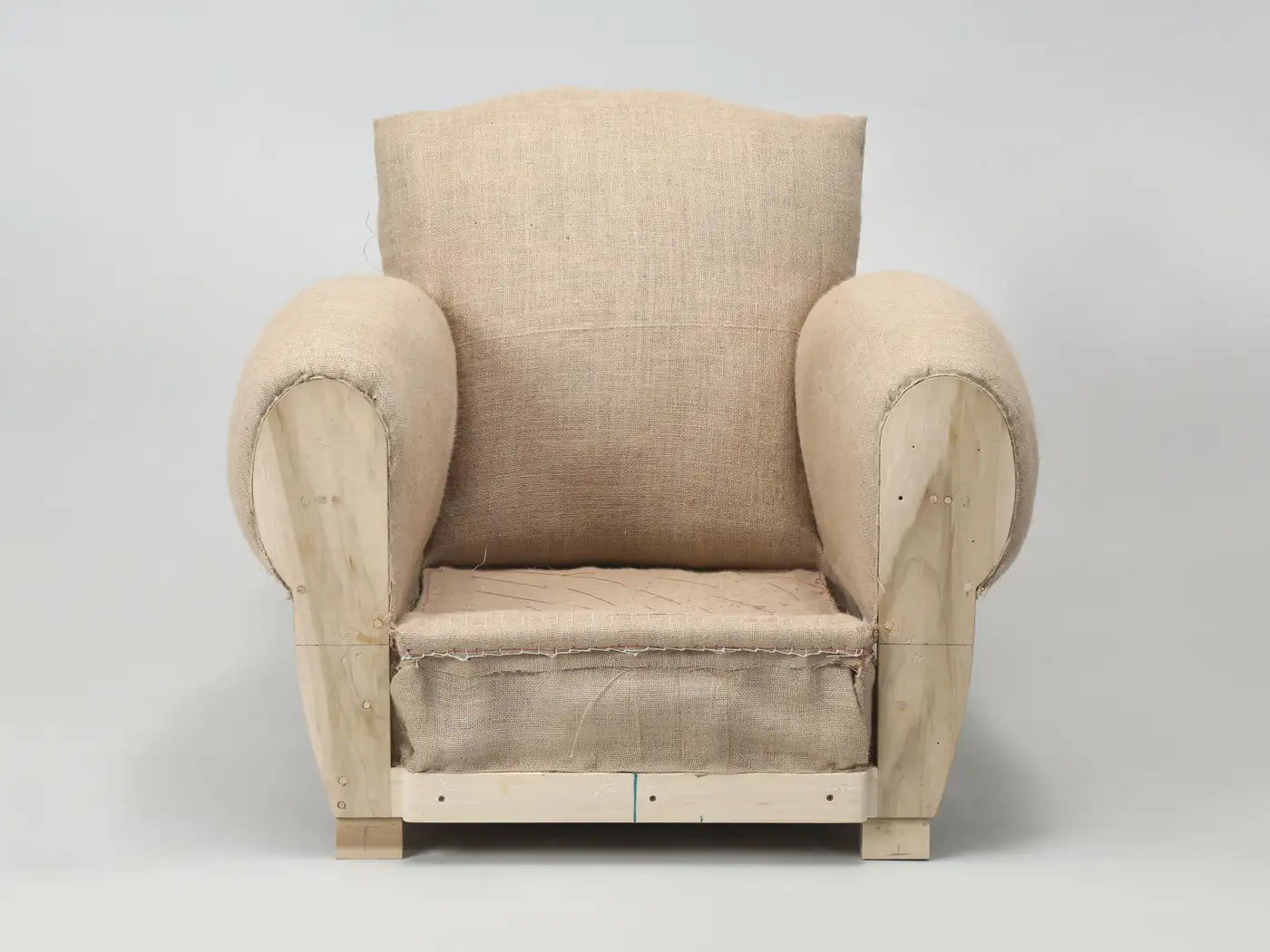 Pair of French Art Deco Moustache Leather Club Chairs in Rawhide Finish