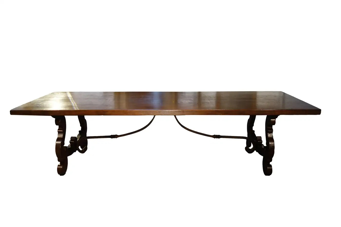 17th C Refectory Style Italian Walnut Dining Table with End Extensions to order