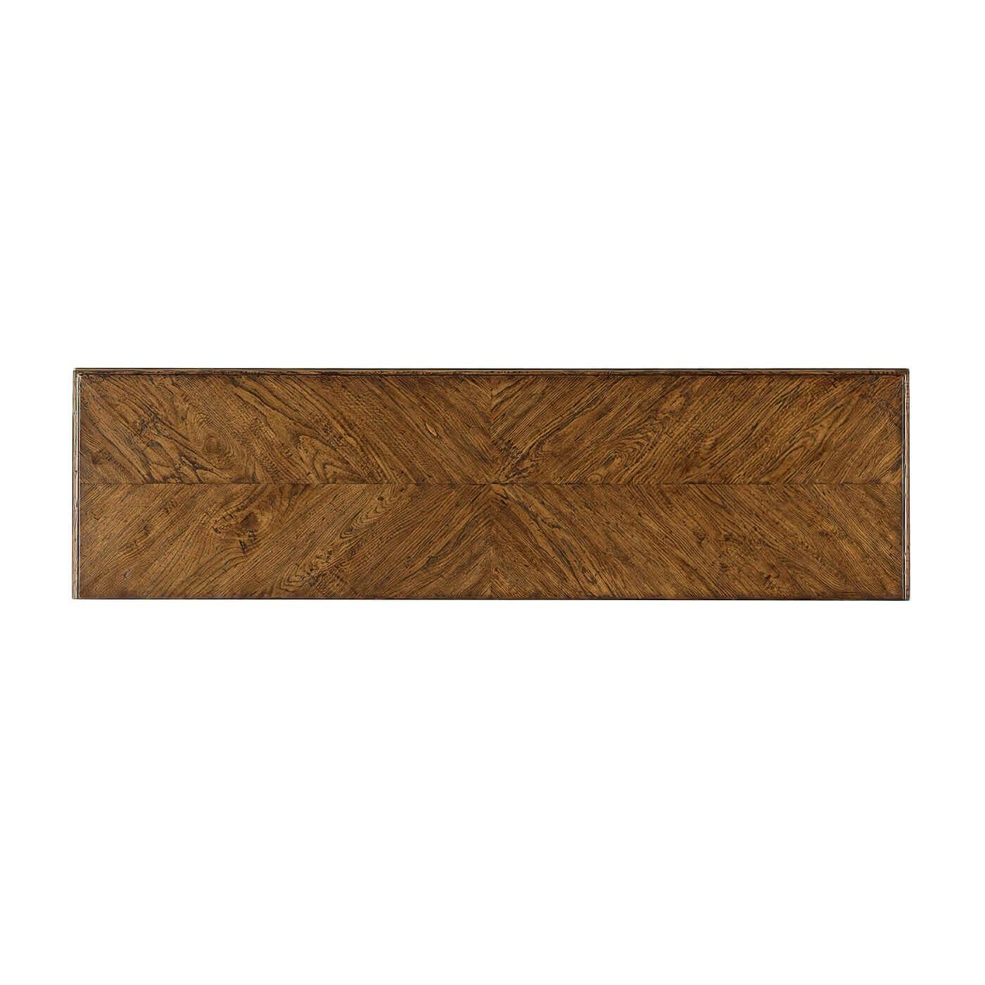 Wooden panel with a chevron pattern on a white background
