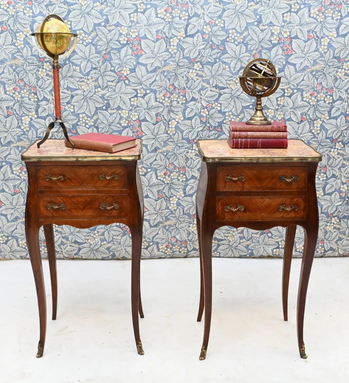 Pair French Nightstands Bedside Chests