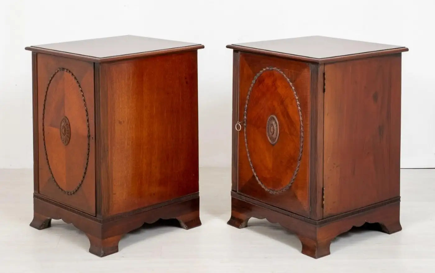 Pair Victorian Side Cabinets, Mahogany Nightstands 1880