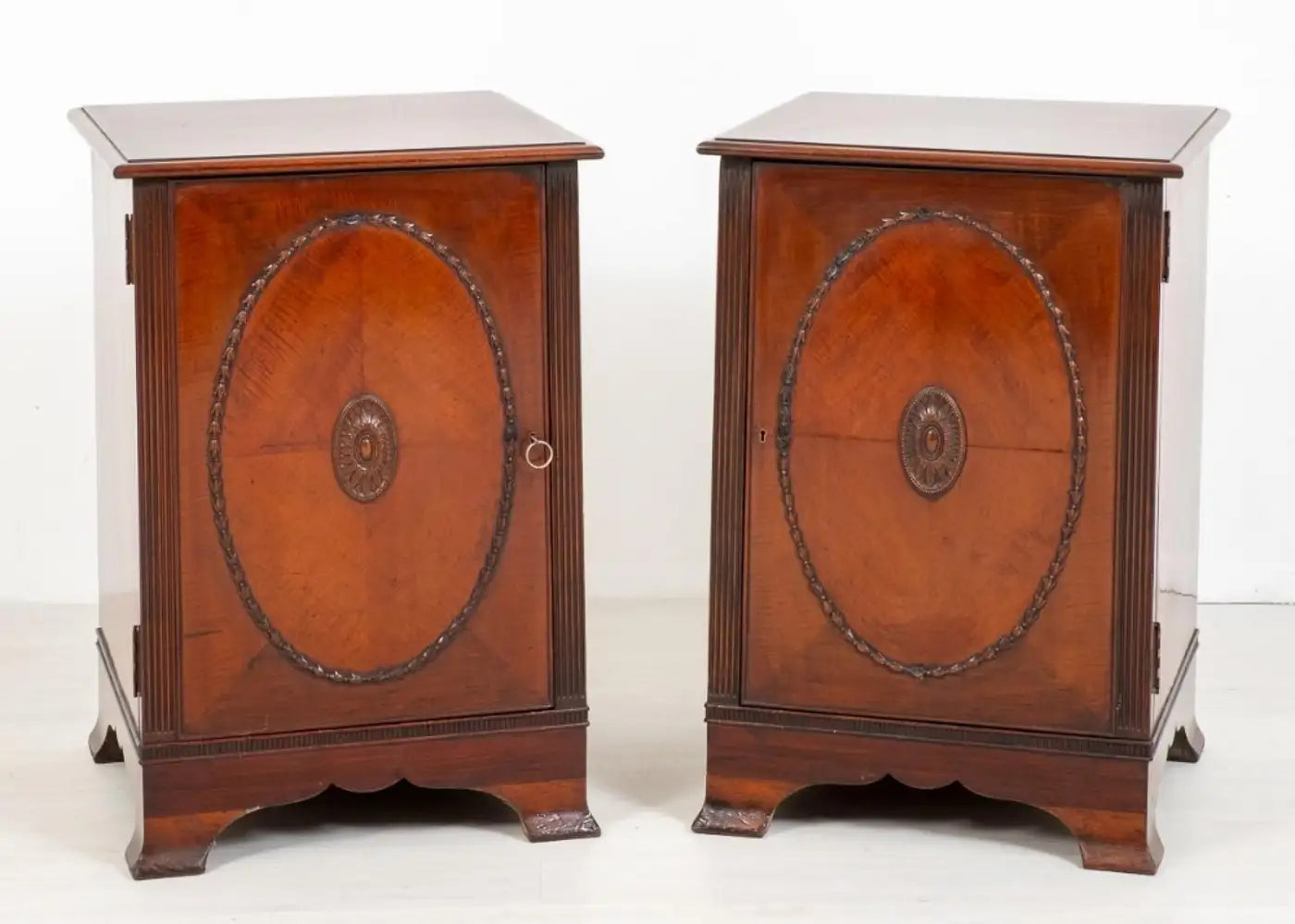 Pair Victorian Side Cabinets, Mahogany Nightstands 1880