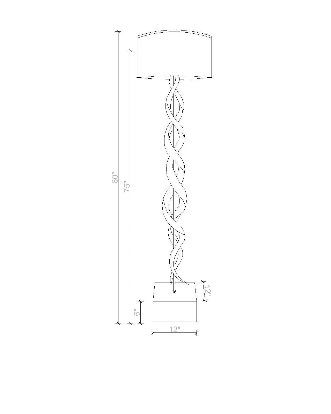 Standing Lamp-Natural Kudu Horn Double Twist