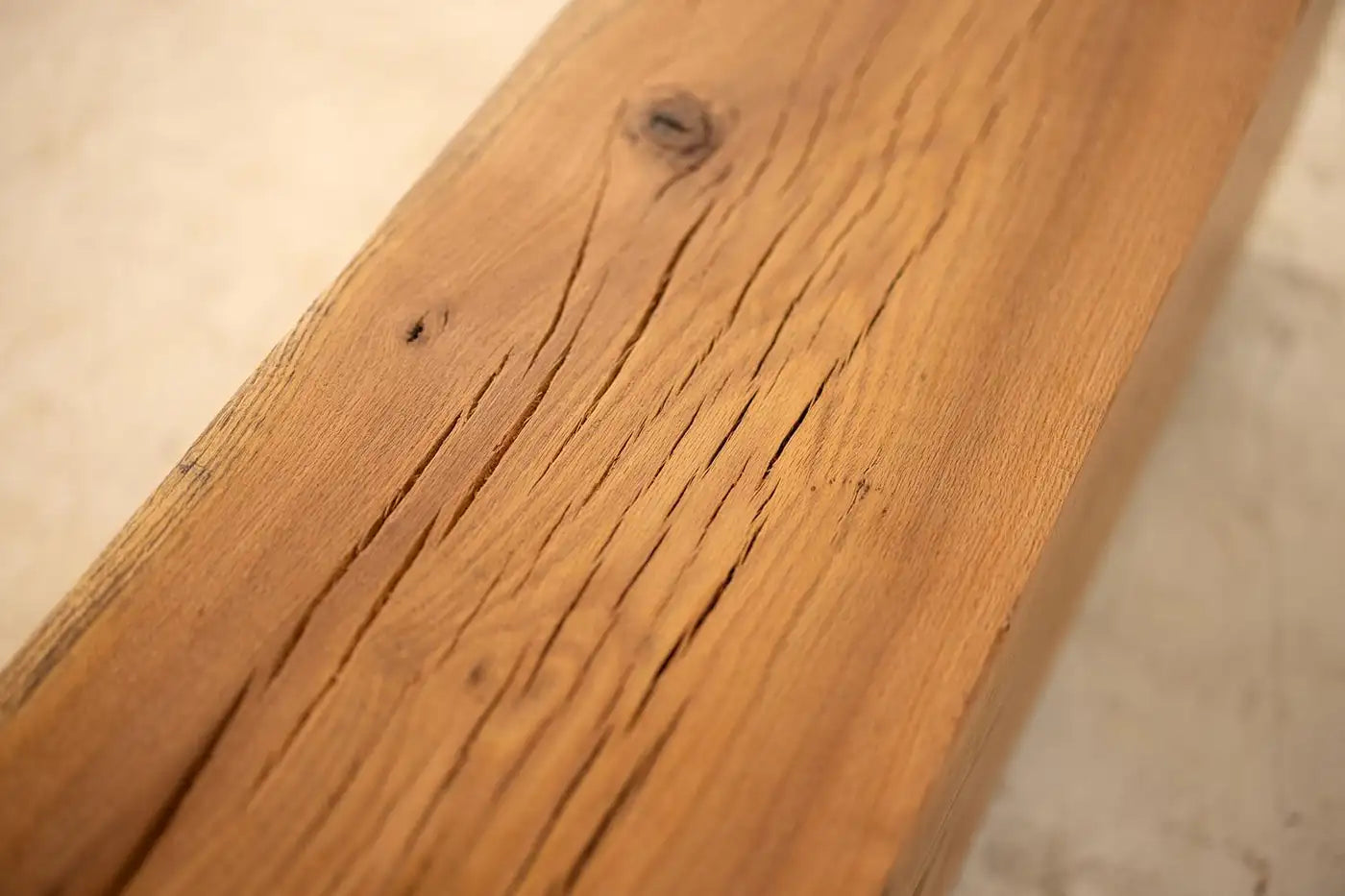 Close-up of a wooden surface with visible grain and texture