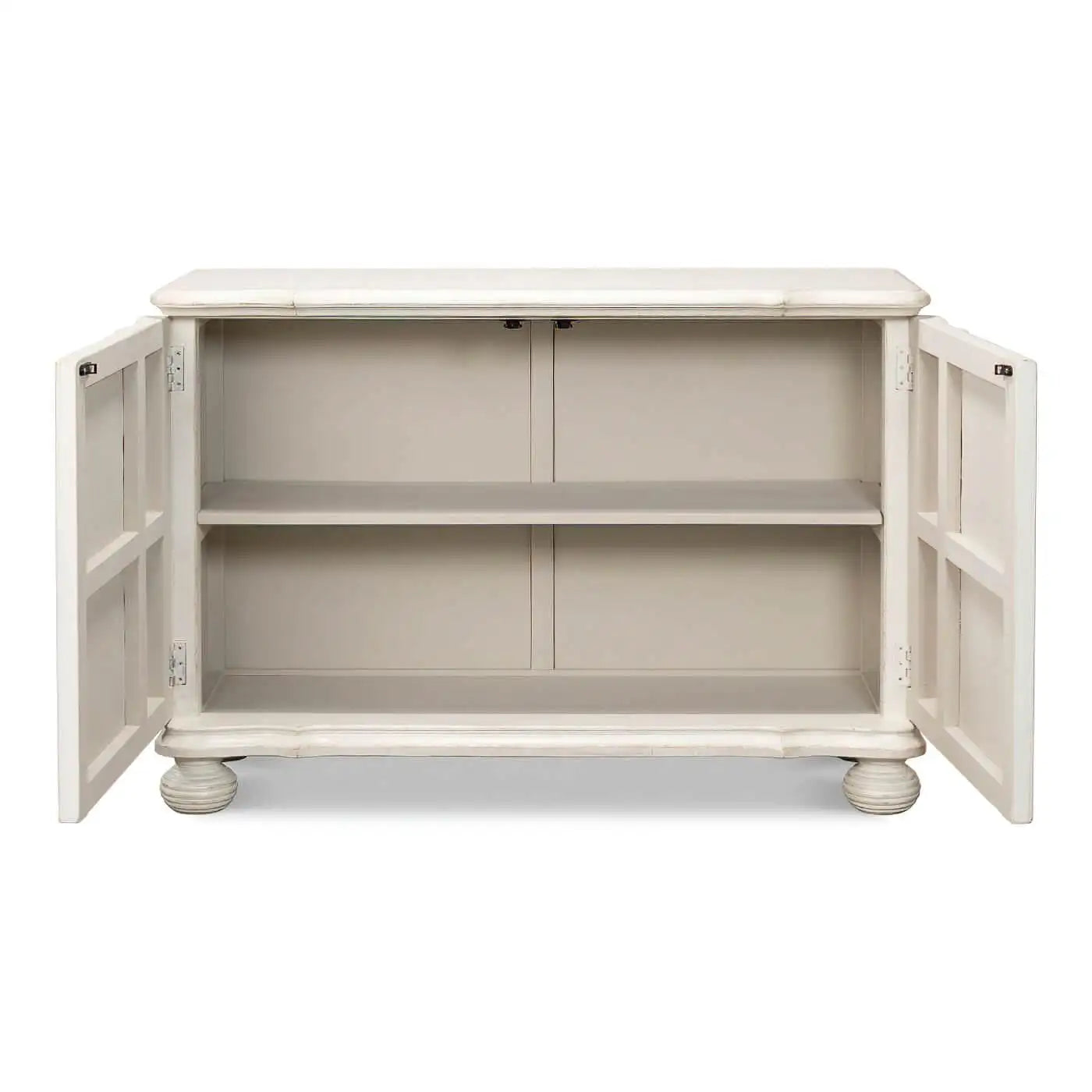 REEDED ANTIQUE WHITE CABINET