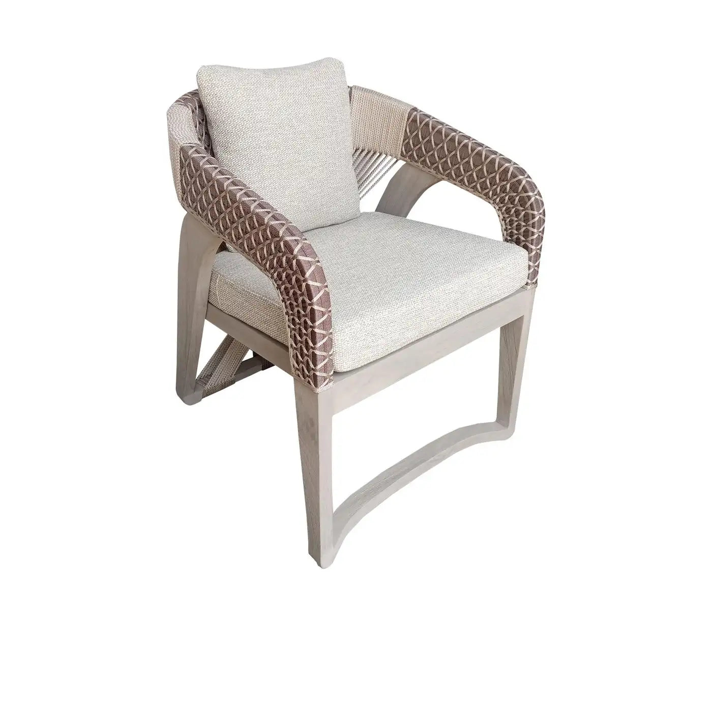 Set of Six Outdoor Dining Chairs In Rustic Grey Teak