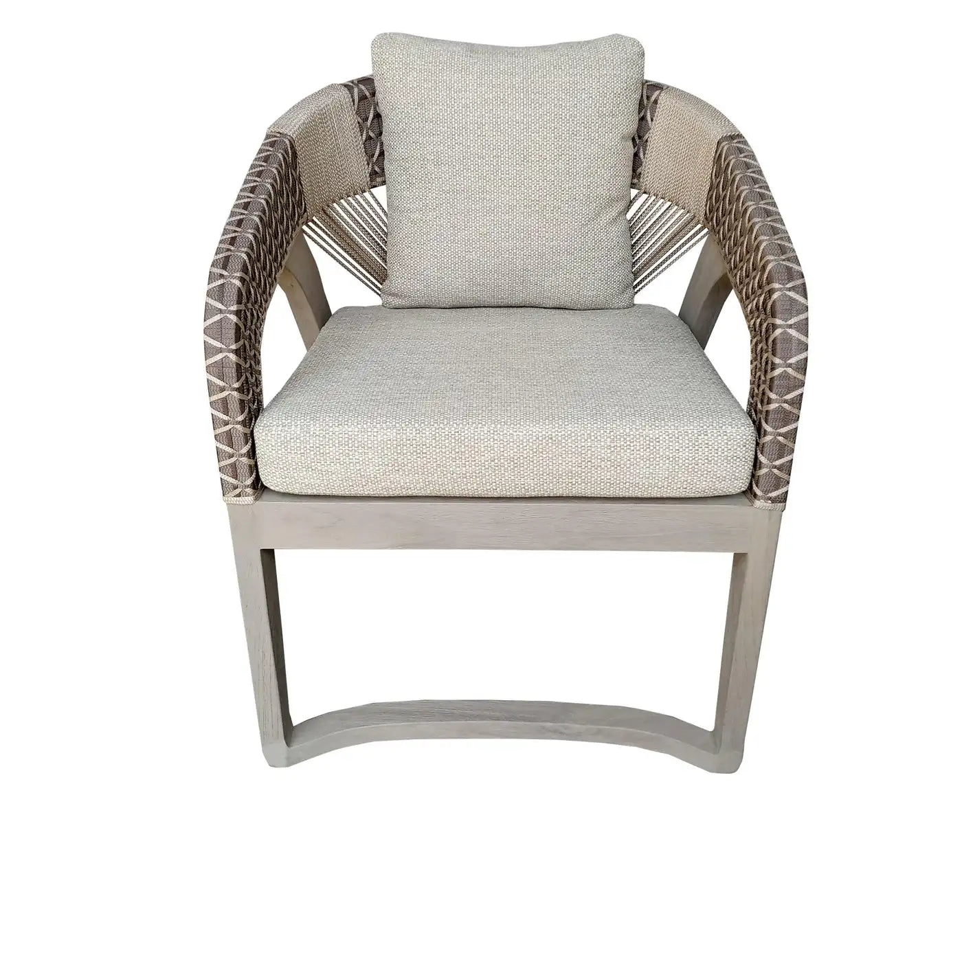 Set of Six Outdoor Dining Chairs In Rustic Grey Teak