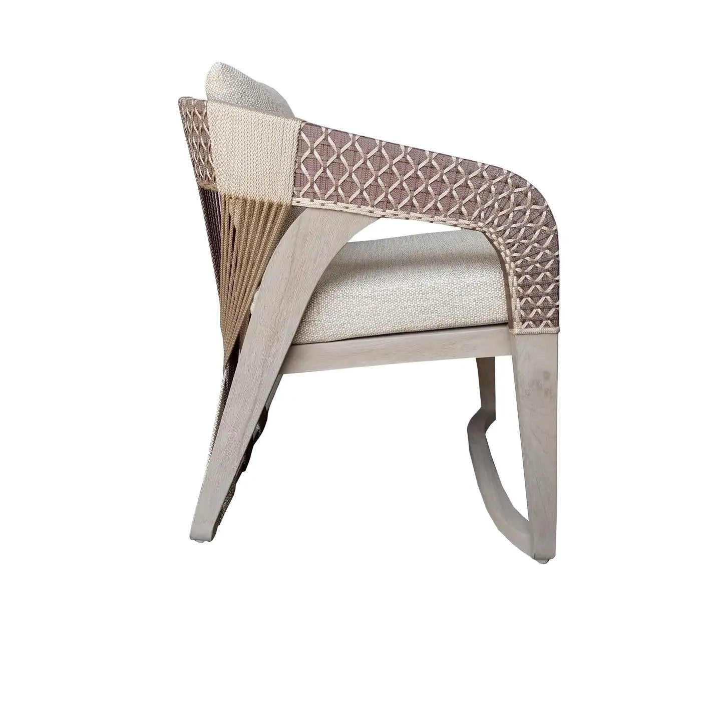 Set of Six Outdoor Dining Chairs In Rustic Grey Teak