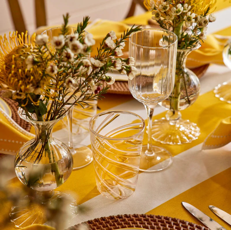 Yellow and White Striped Cotton Tablecloth – 235 x 335 cm
