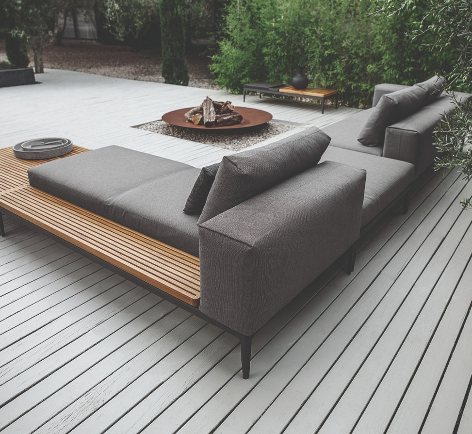 Grid Left / Right Chill Chaise Unit Teak