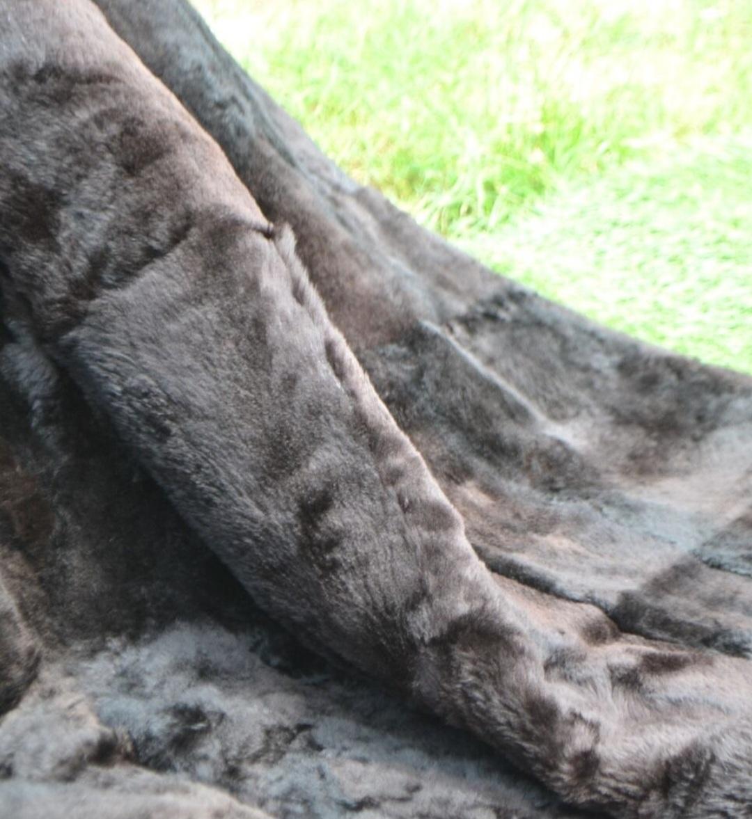 Sheared Beaver King Size Blanket Luxurious Fur Throw