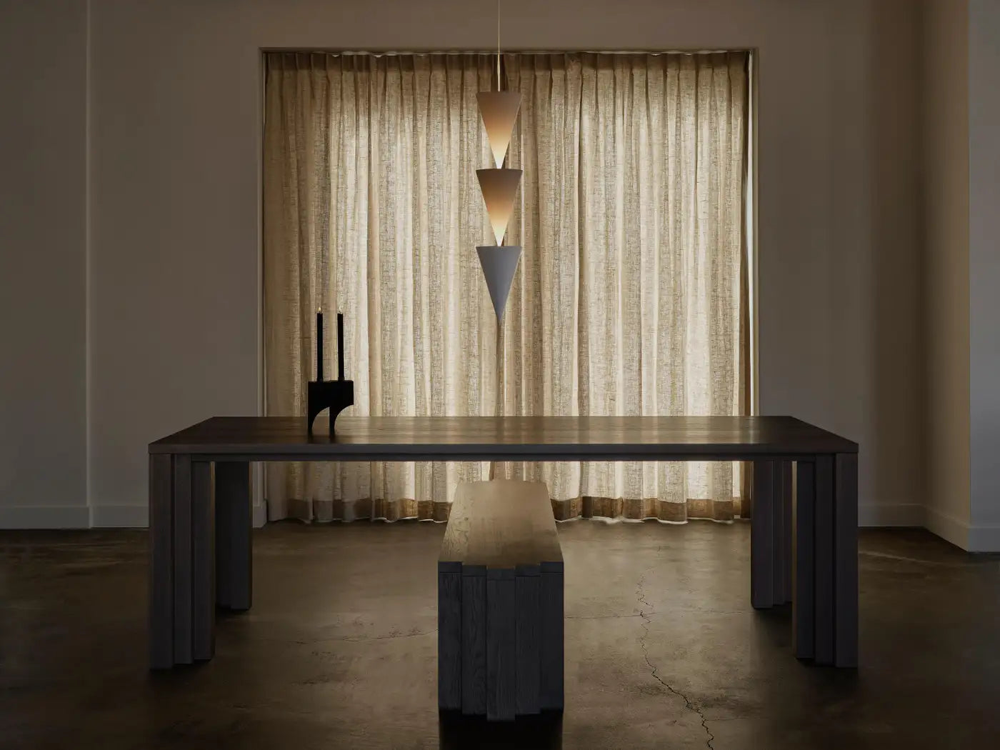 Brutalist Candle Holder R:2 - Solid Black Oak