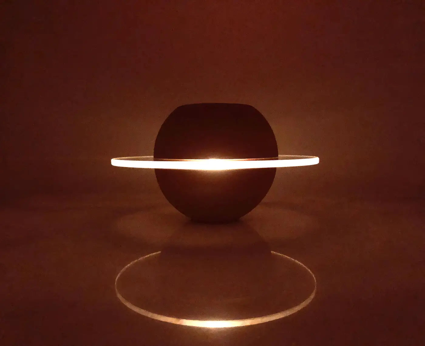 Tealight Candle Holder "Sfär Red Soil" in Glass and Glazed Porcelain