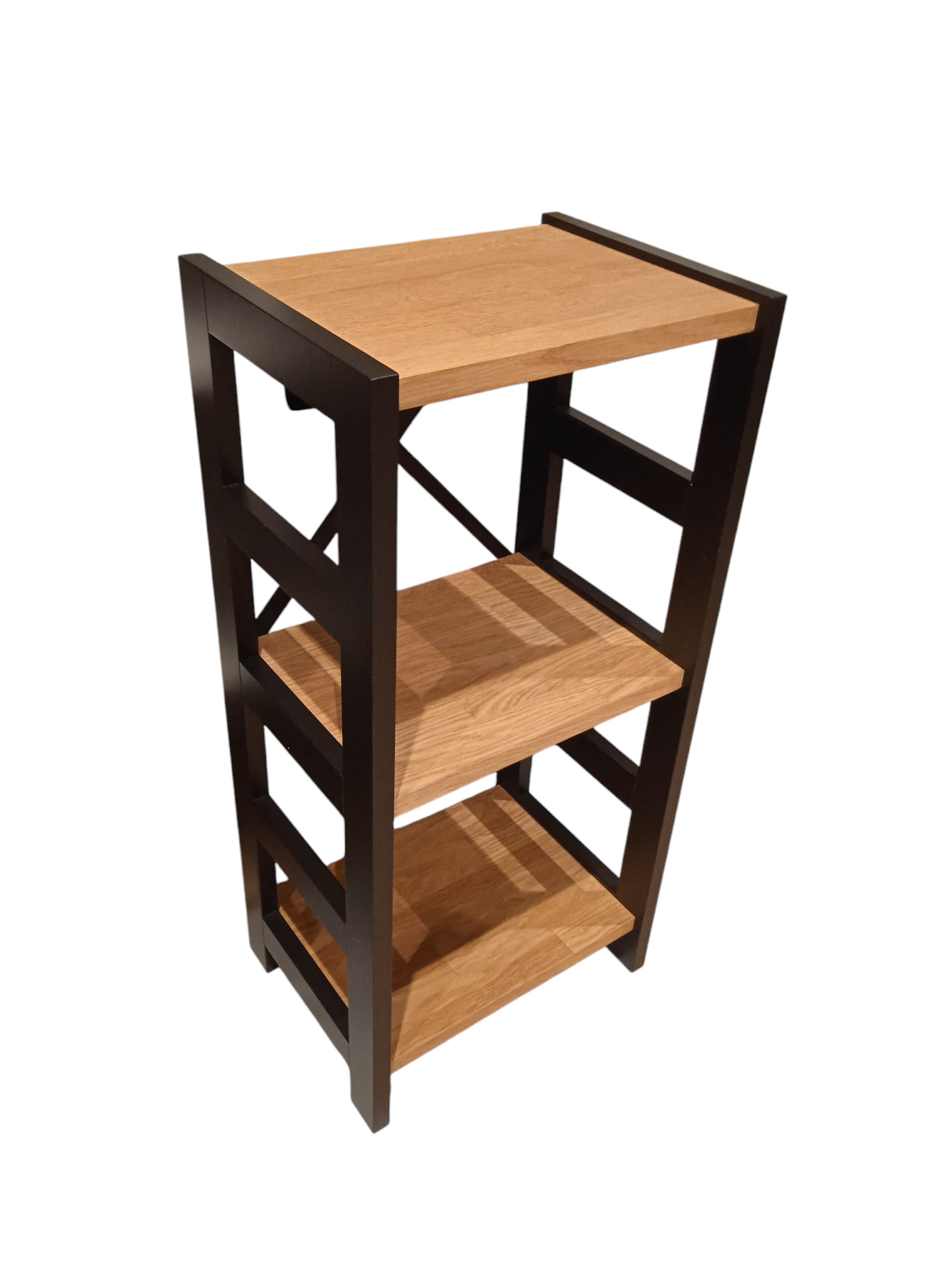 Shelve Dokse, oak/black, H82.5x35x37cm