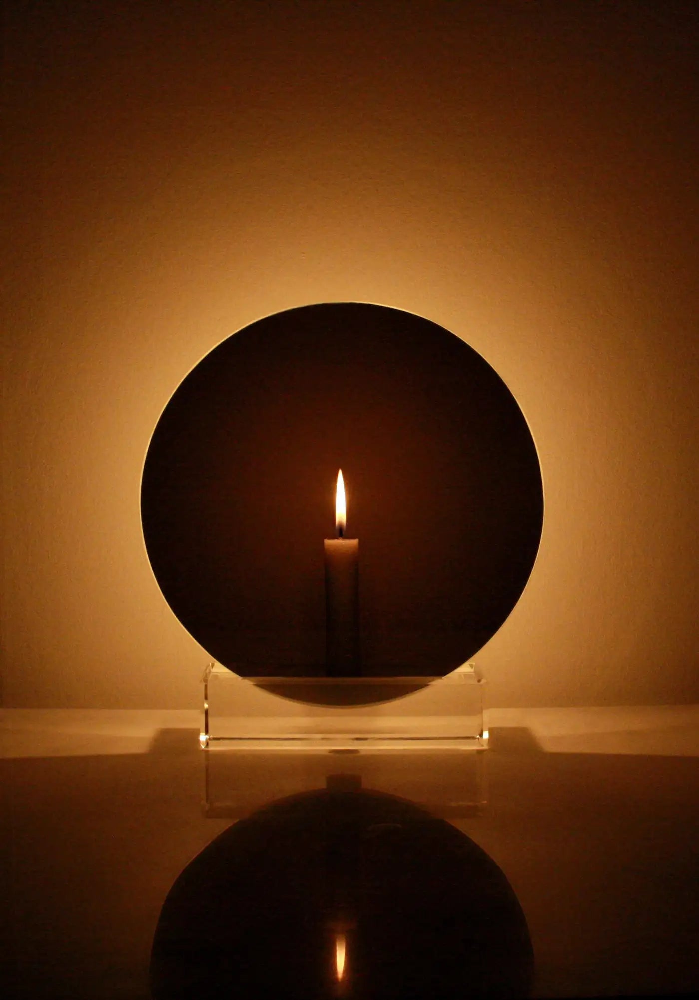 Mirror Candle Holder "Spegla Pink Edition" Glass with Half Transparent Mirror