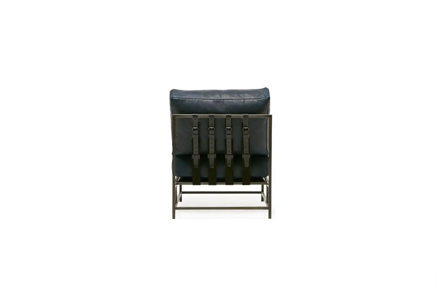 Black leather chair on a white background