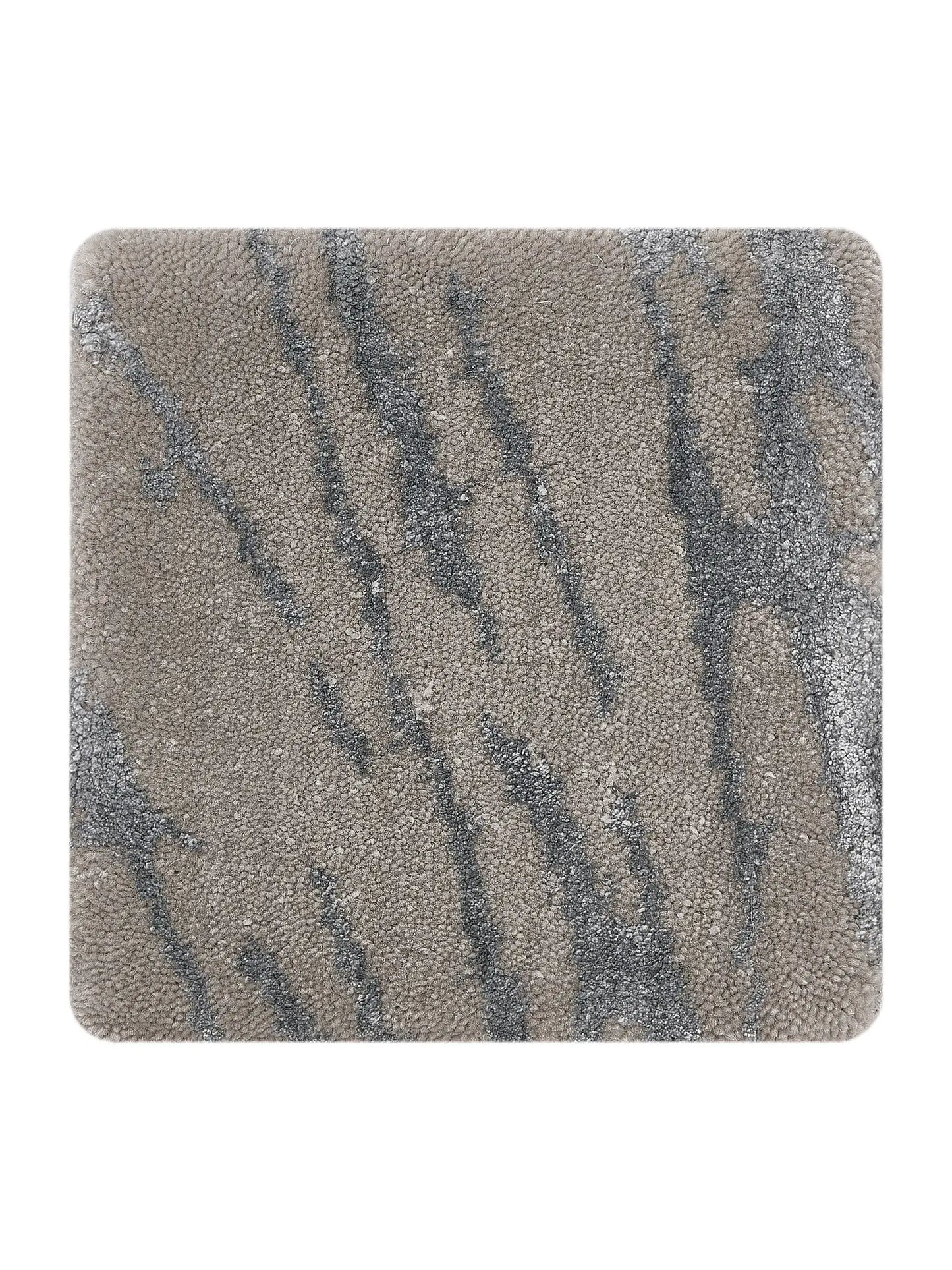 Stylish Blue-Grey Wool & Viscose Rug