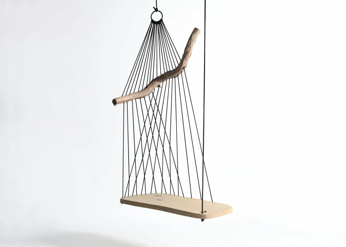 Modern Natural Wooden Bench / Swing, Floating Divan