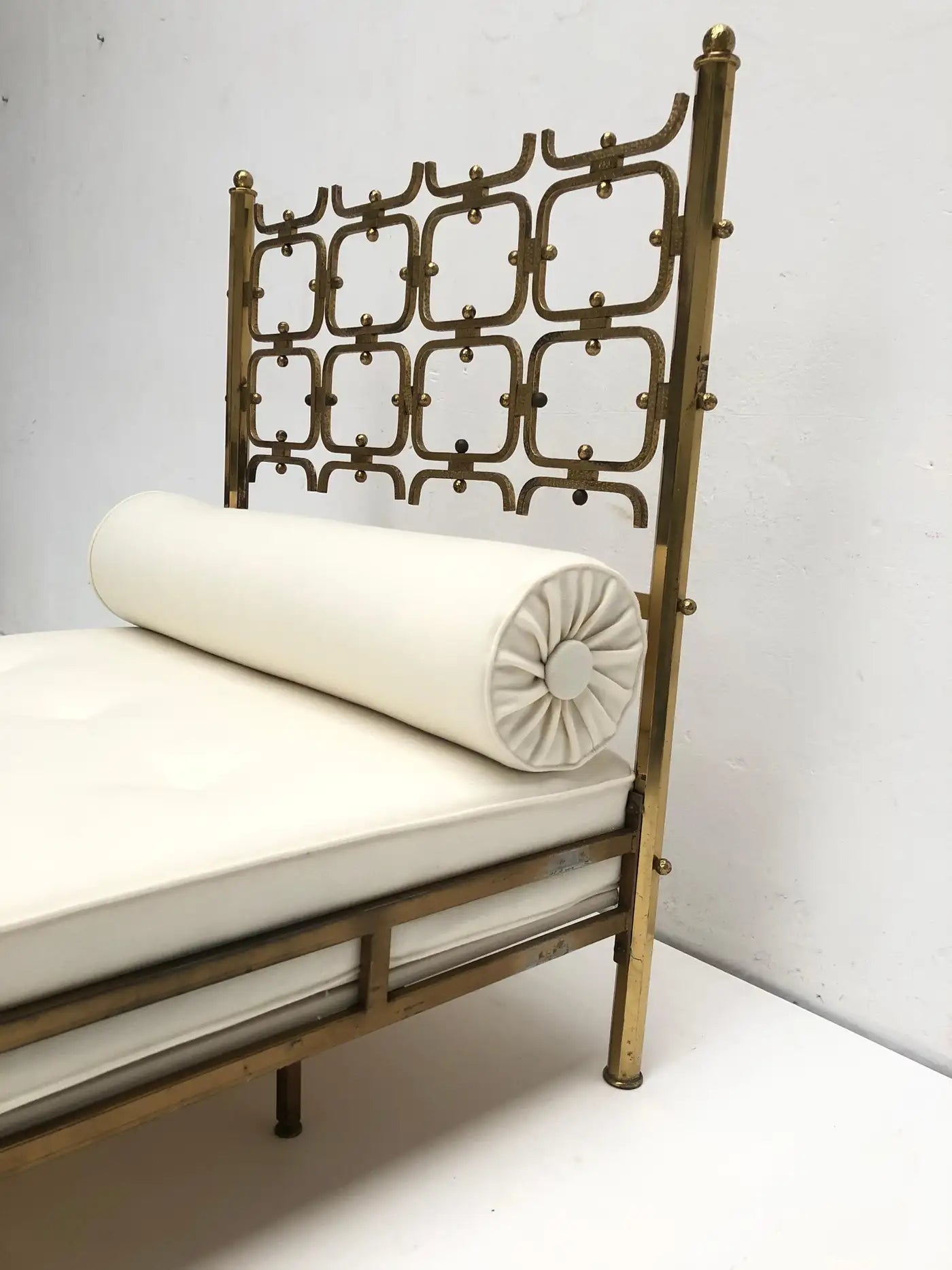 Sculptural form brass day bed