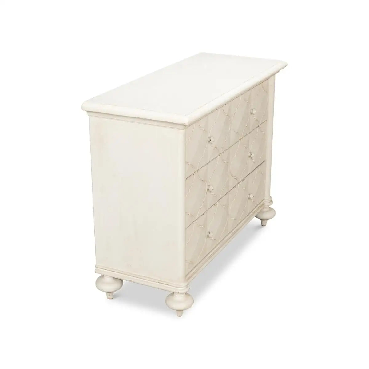 Pair of Moroccan Antique White Painted Chest of Drawers