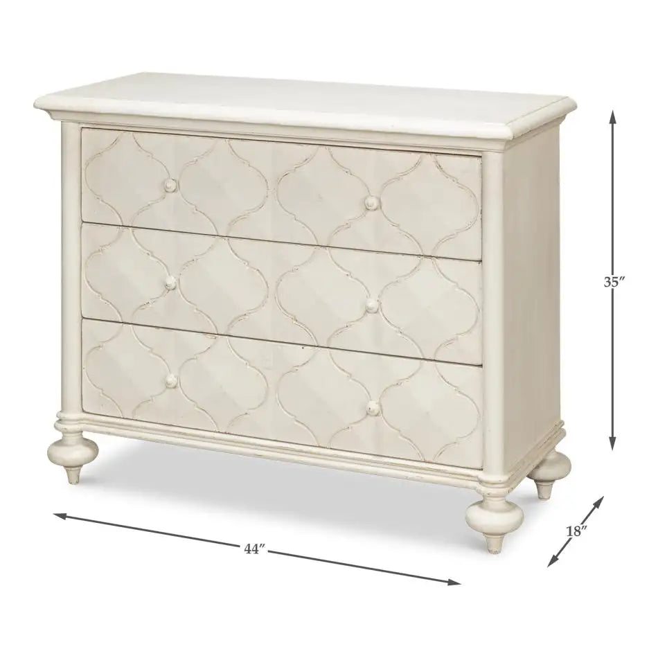 Pair of Moroccan Antique White Painted Chest of Drawers