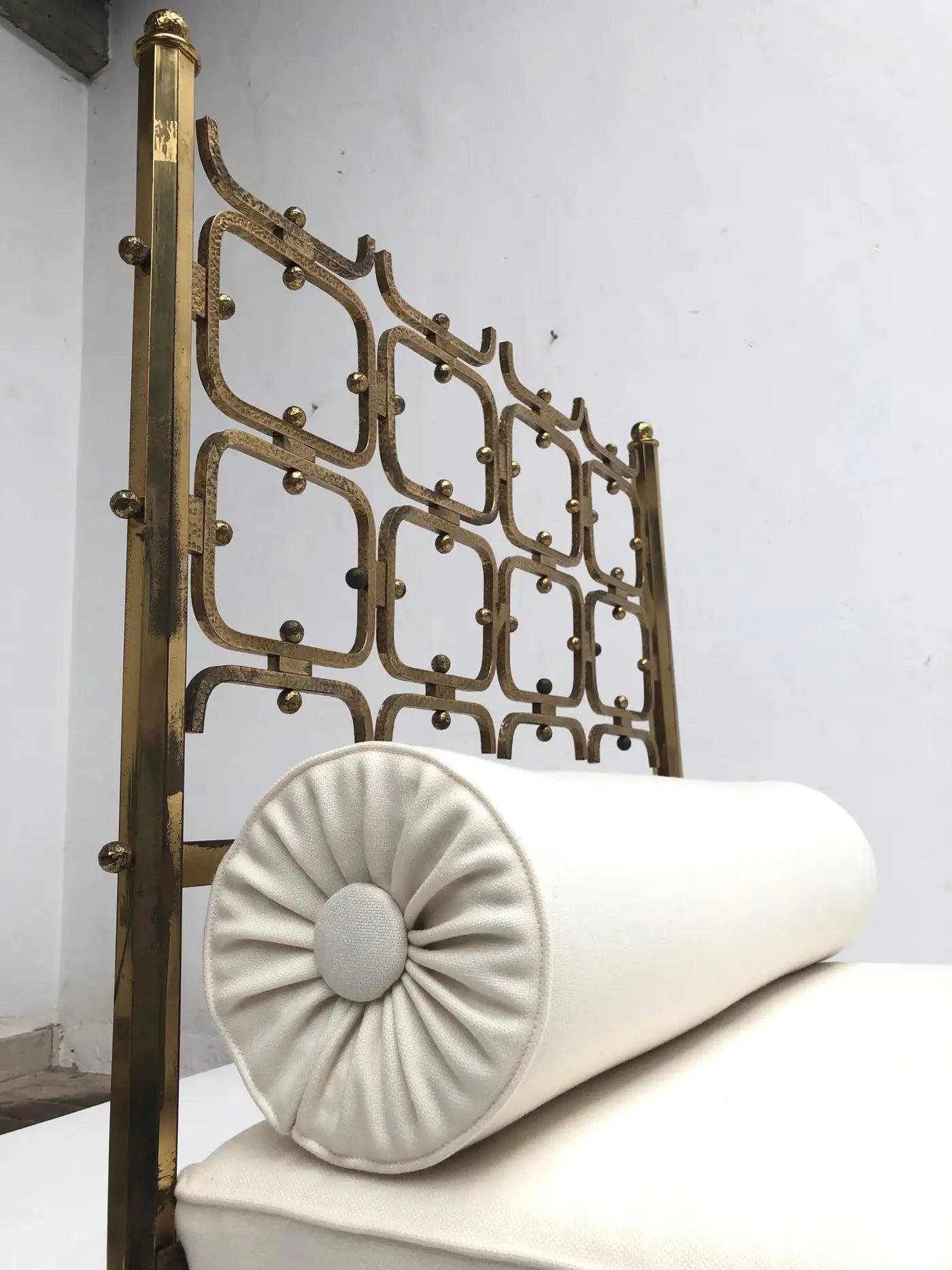 Sculptural form brass day bed