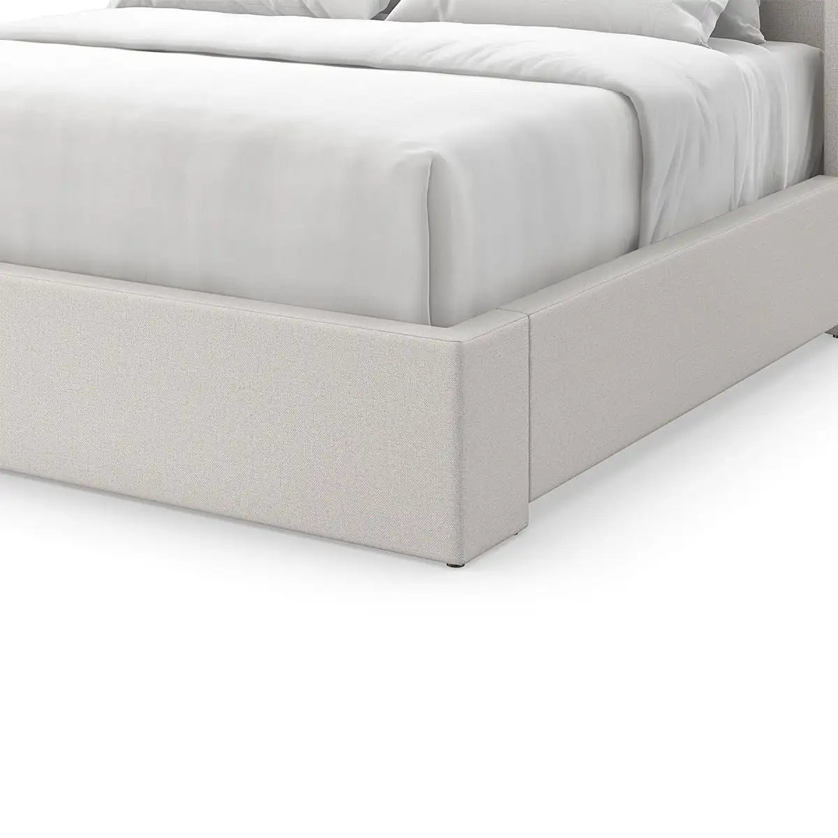 Flared Modern Fully Upholstered Queen Bed - Light
