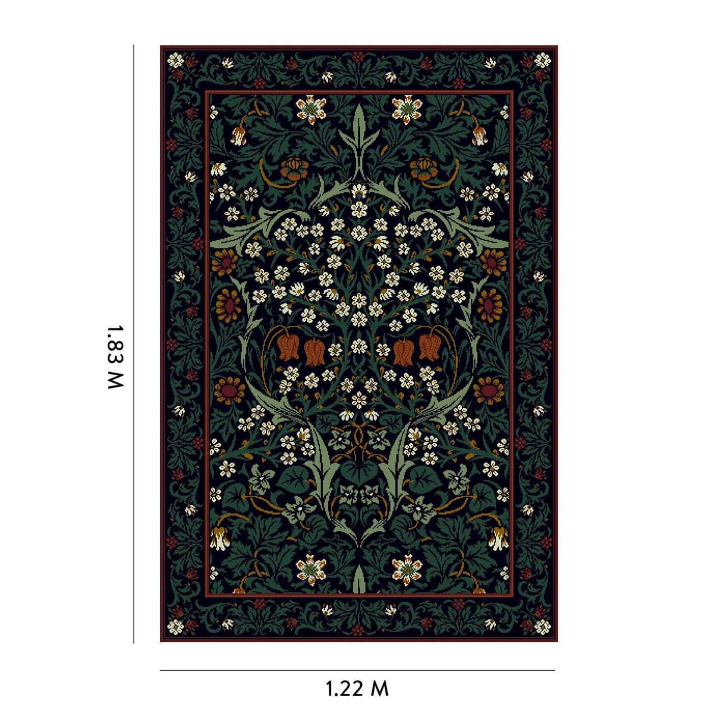 BLACKTHORN Wool Rug – Petrol
