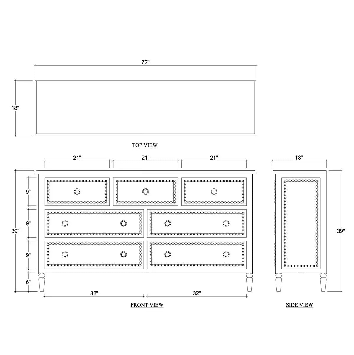 Elegant 7-Drawer Straw Wash Commode Chest
