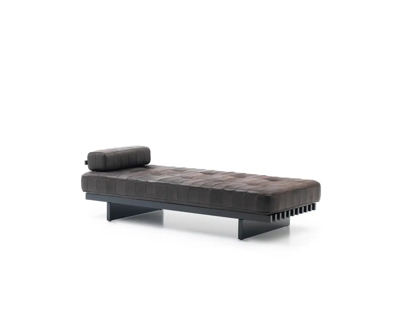 Modern brown sofa bed on a white background