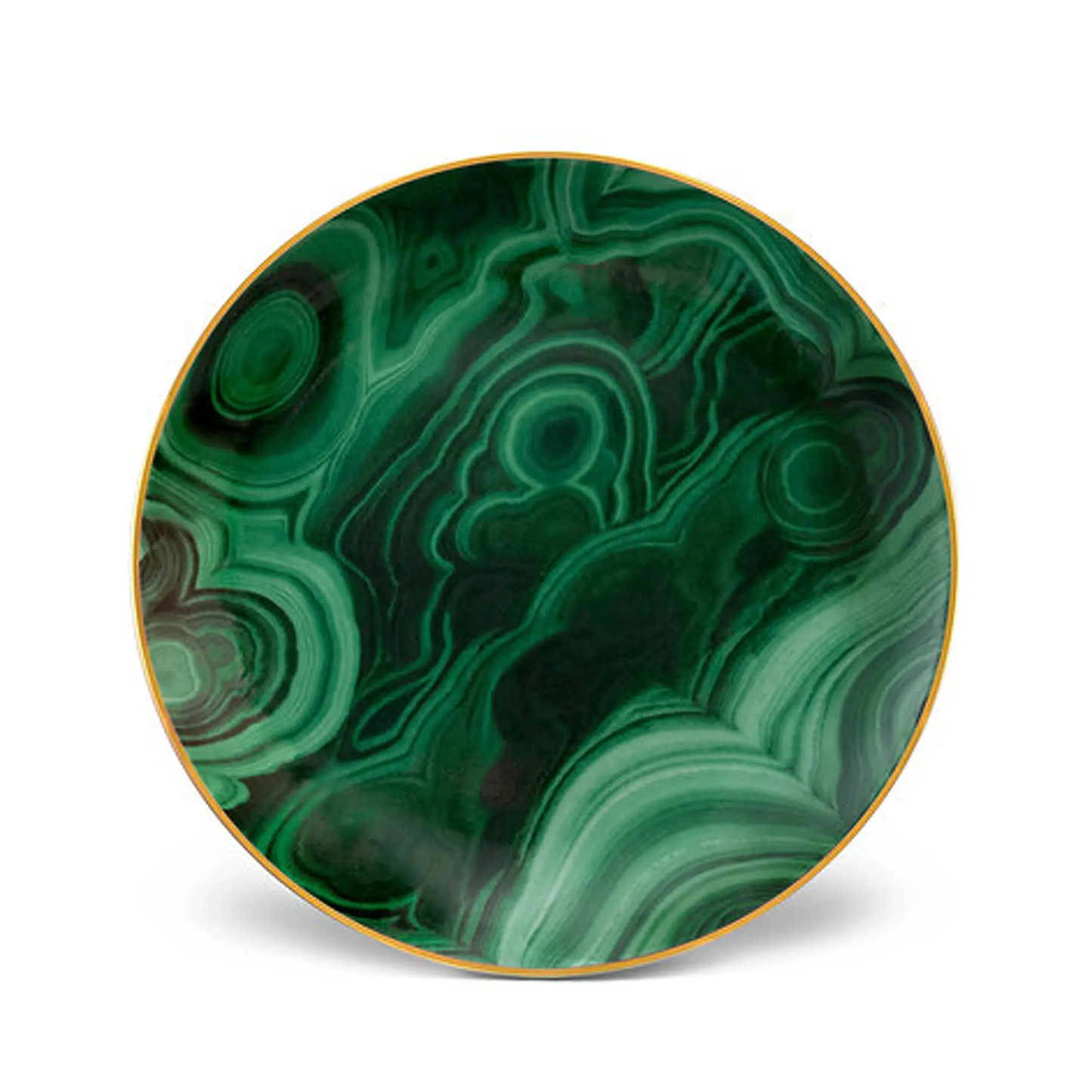 Malachite Porcelain Canapé Plate Set of 4