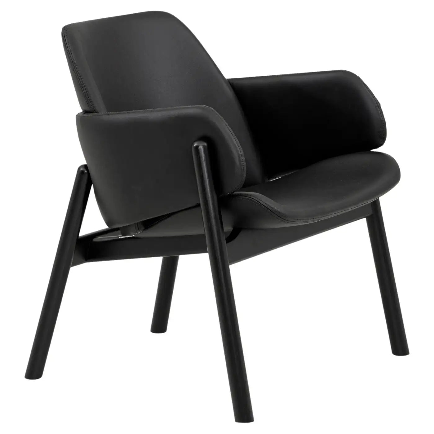 Above Black Leather Accent Armchair