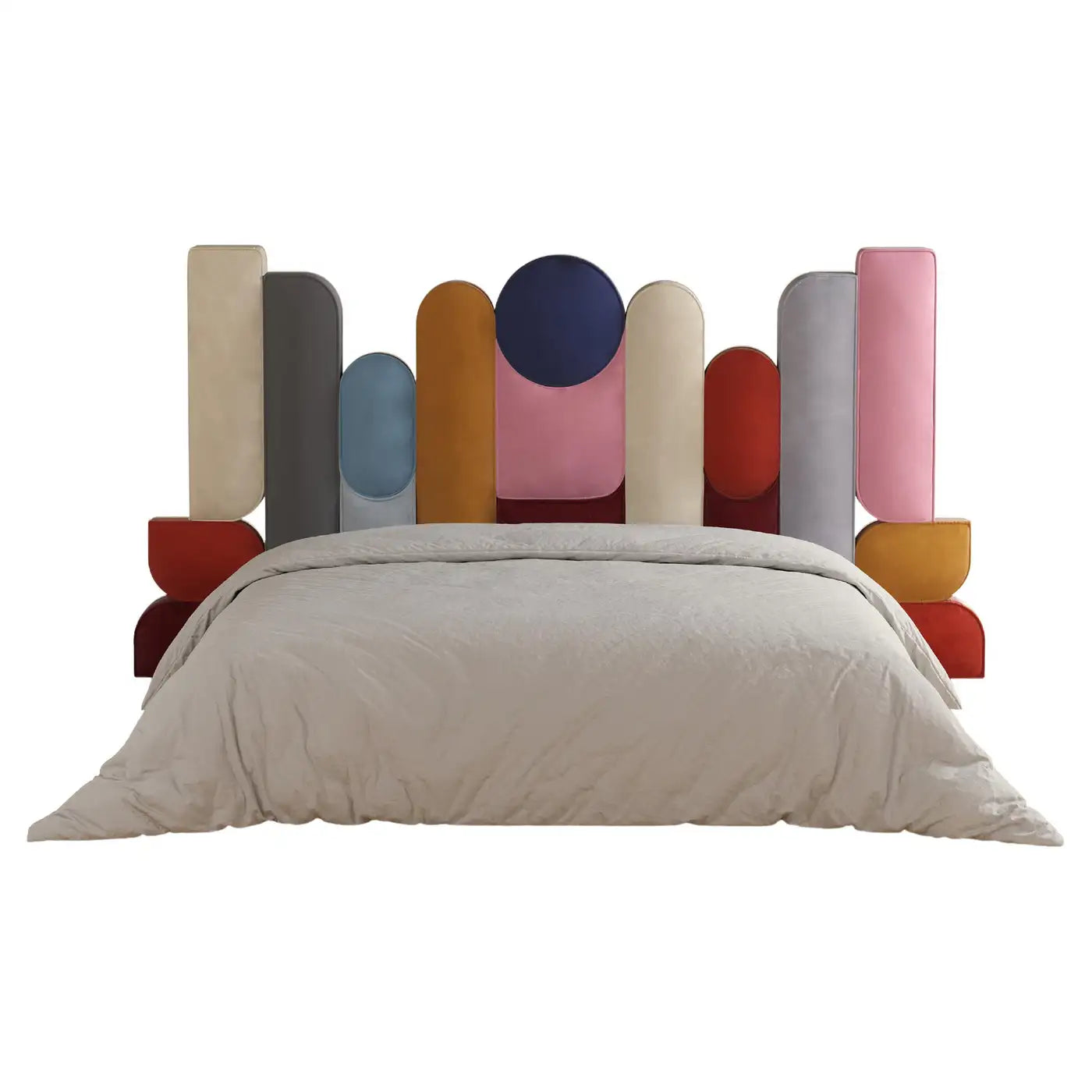 21st Century Ej Ee Bed Upholstered Velvet Headboard Made in Portugal