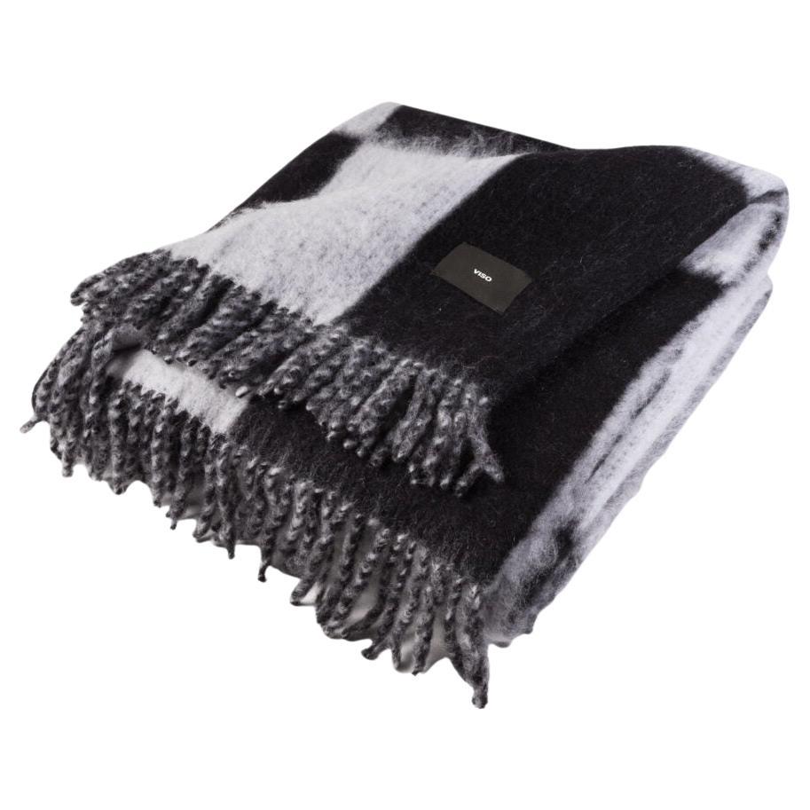 Viso Mohair Blanket 0501 Handwoven Black & White Luxury Blanket