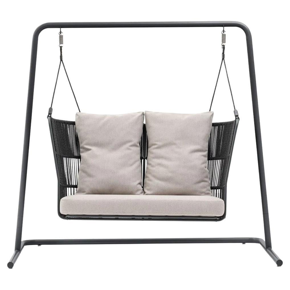 Outdoor Swinging Sofa with Customizable Rope and Fabric Colors – Two Seater