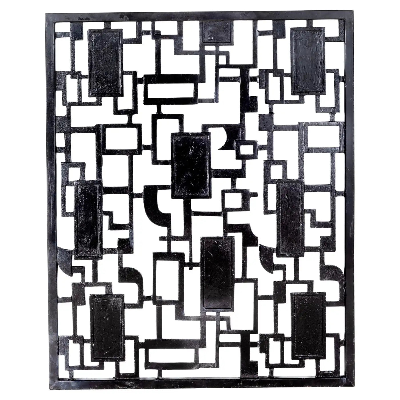 Geometric Black Iron Gate Wall Art