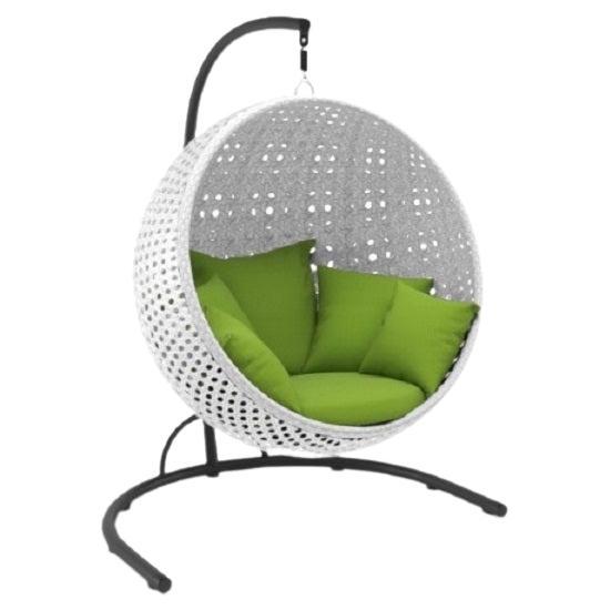 Outdoor Hanging Basket Chair with Open Weave Design – Free-Swinging