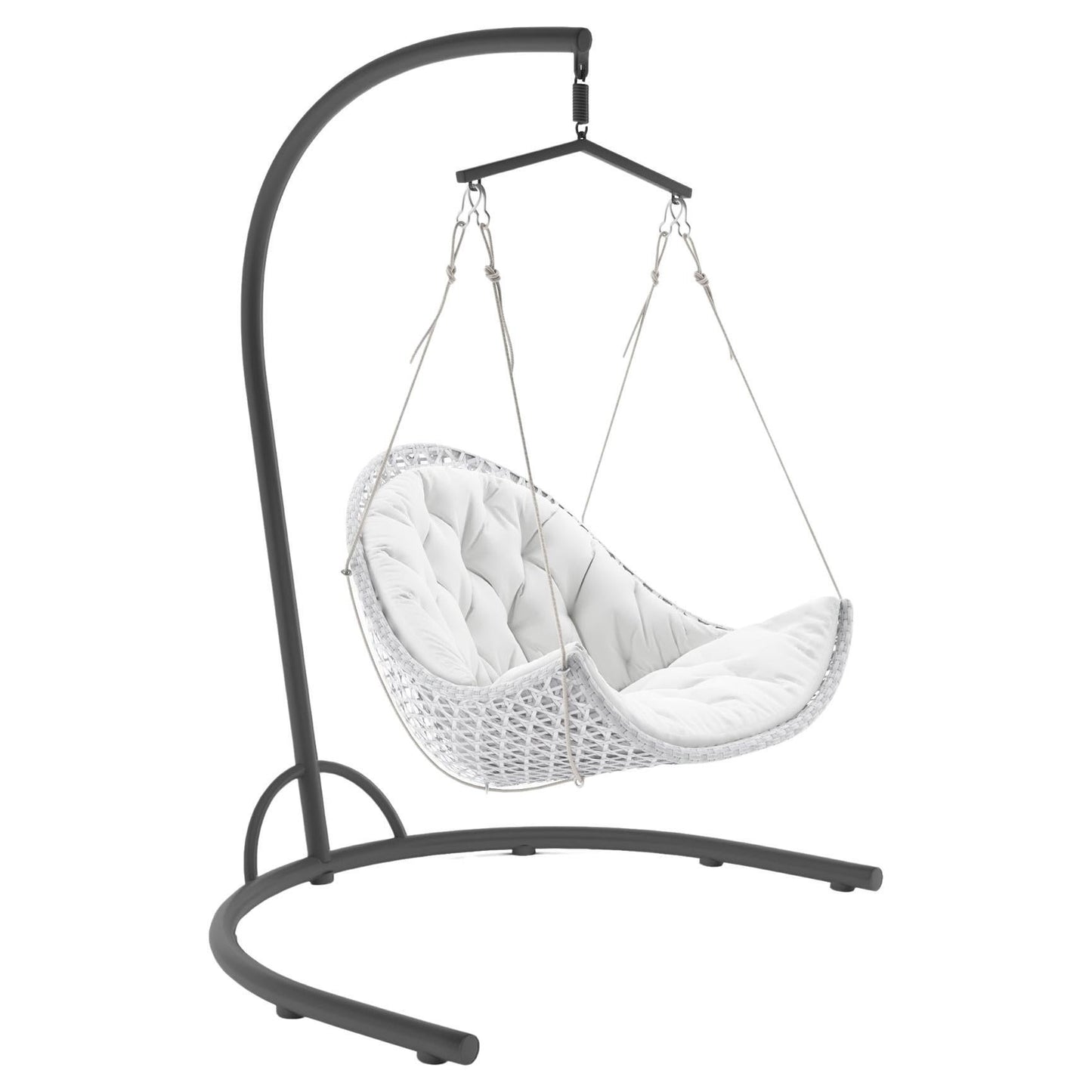 Outdoor Hanging Wicker Chair with Stand – Free-Swinging Comfort