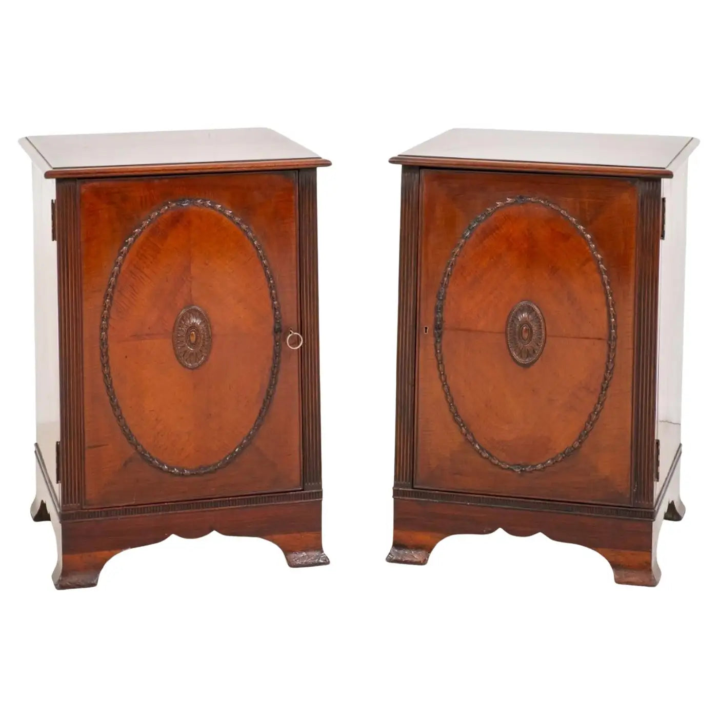 Pair Victorian Side Cabinets, Mahogany Nightstands 1880