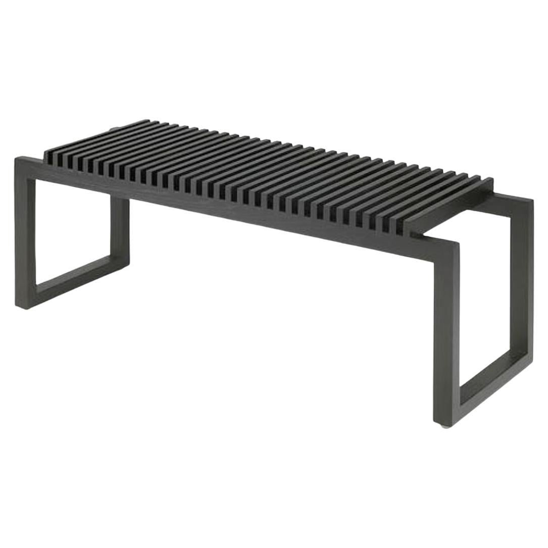 Outdoor ‘Cutter’ Bench in Black Stained Oak – Scandinavian Minimalist Style