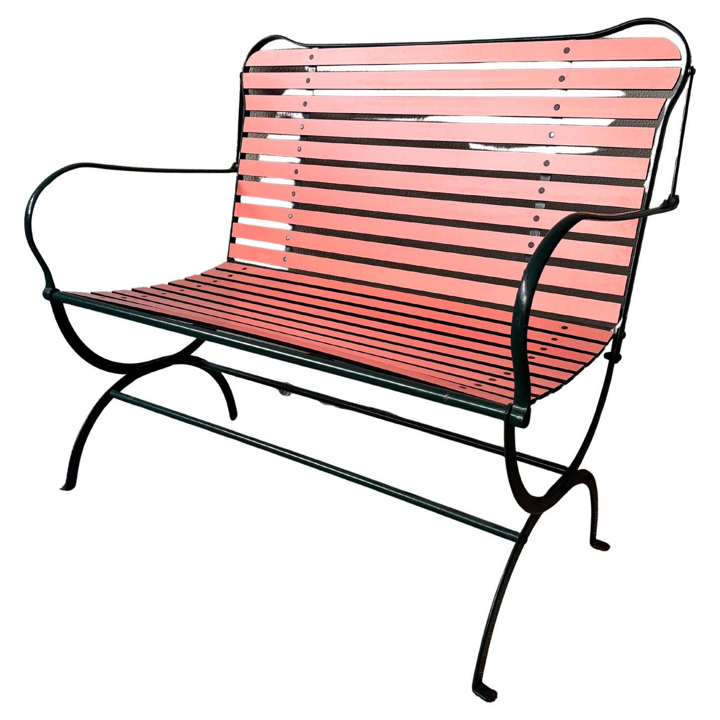 Camila Bench – Italian Postmodern Folding Wood & Metal Seating, 1984