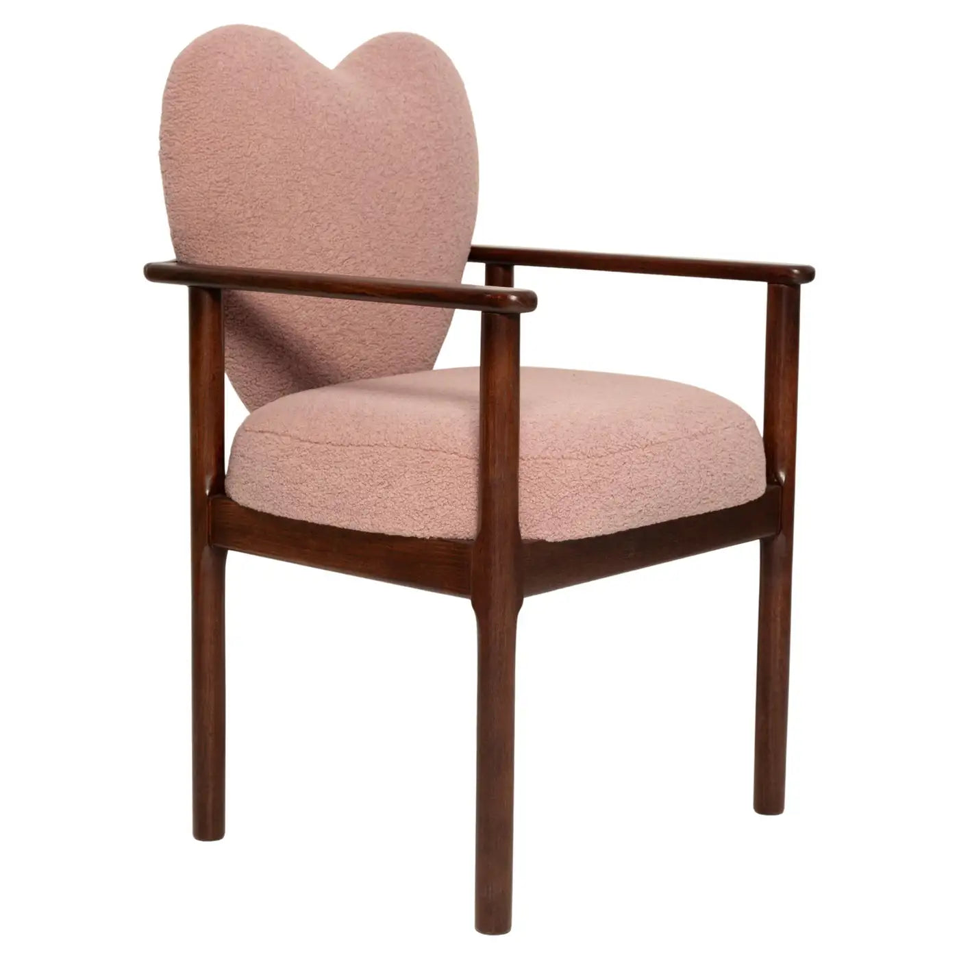 Heart Dining Chair in Pink Bouclé by Vintola Studio — Handmade in Poland