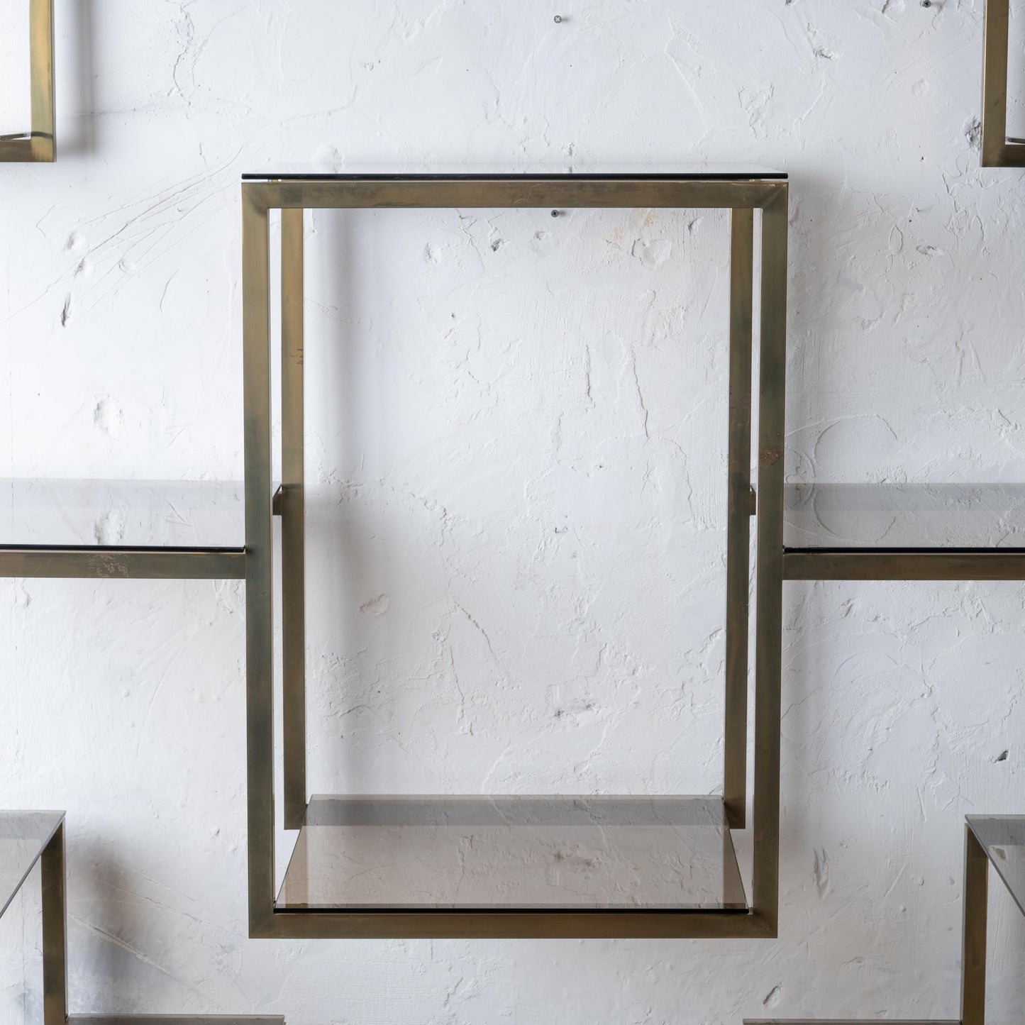 Mid-Century Italian Brass & Smoked Glass Étagère – 1970s