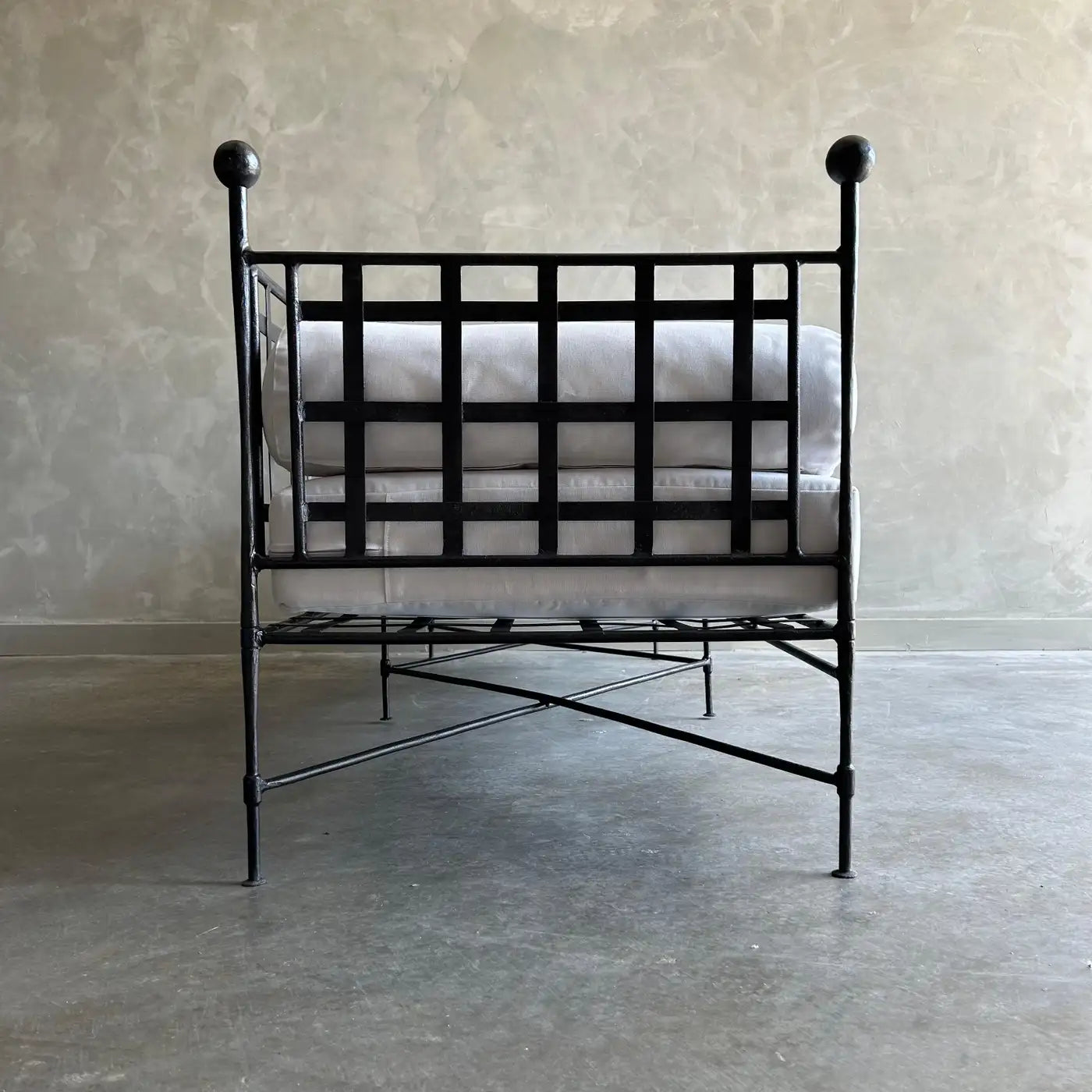 Custom Made to Order Outdoor or Indoor Iron Sofa with Cushion