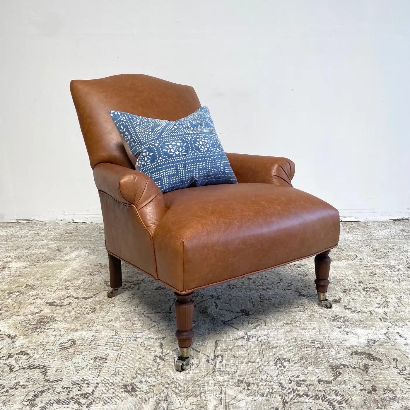 Vintage Inspired Napoleon Style Leather Chair