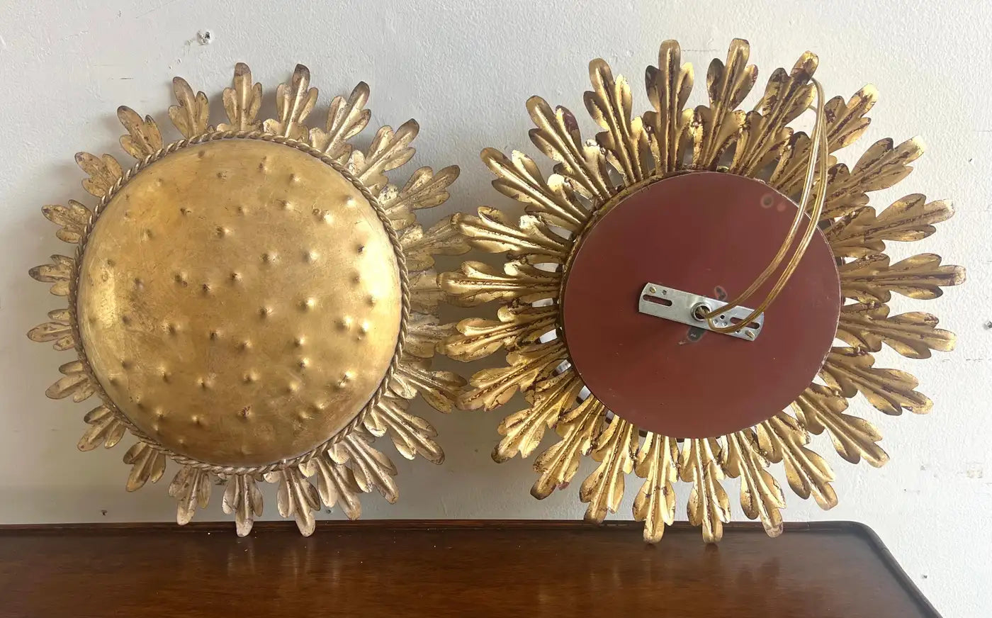 Gold Metal Sunburst Ceiling Light