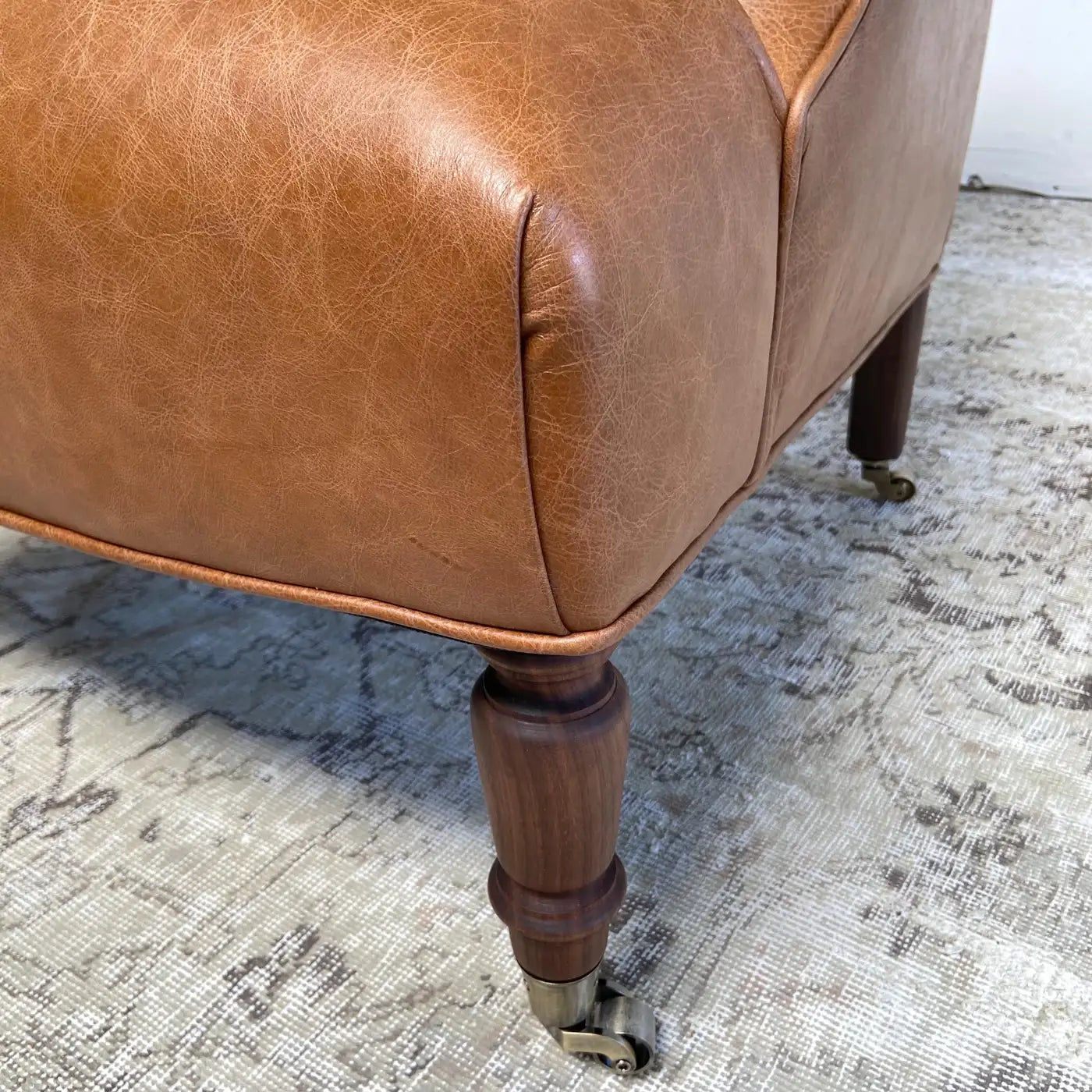 Vintage Inspired Napoleon Style Leather Chair