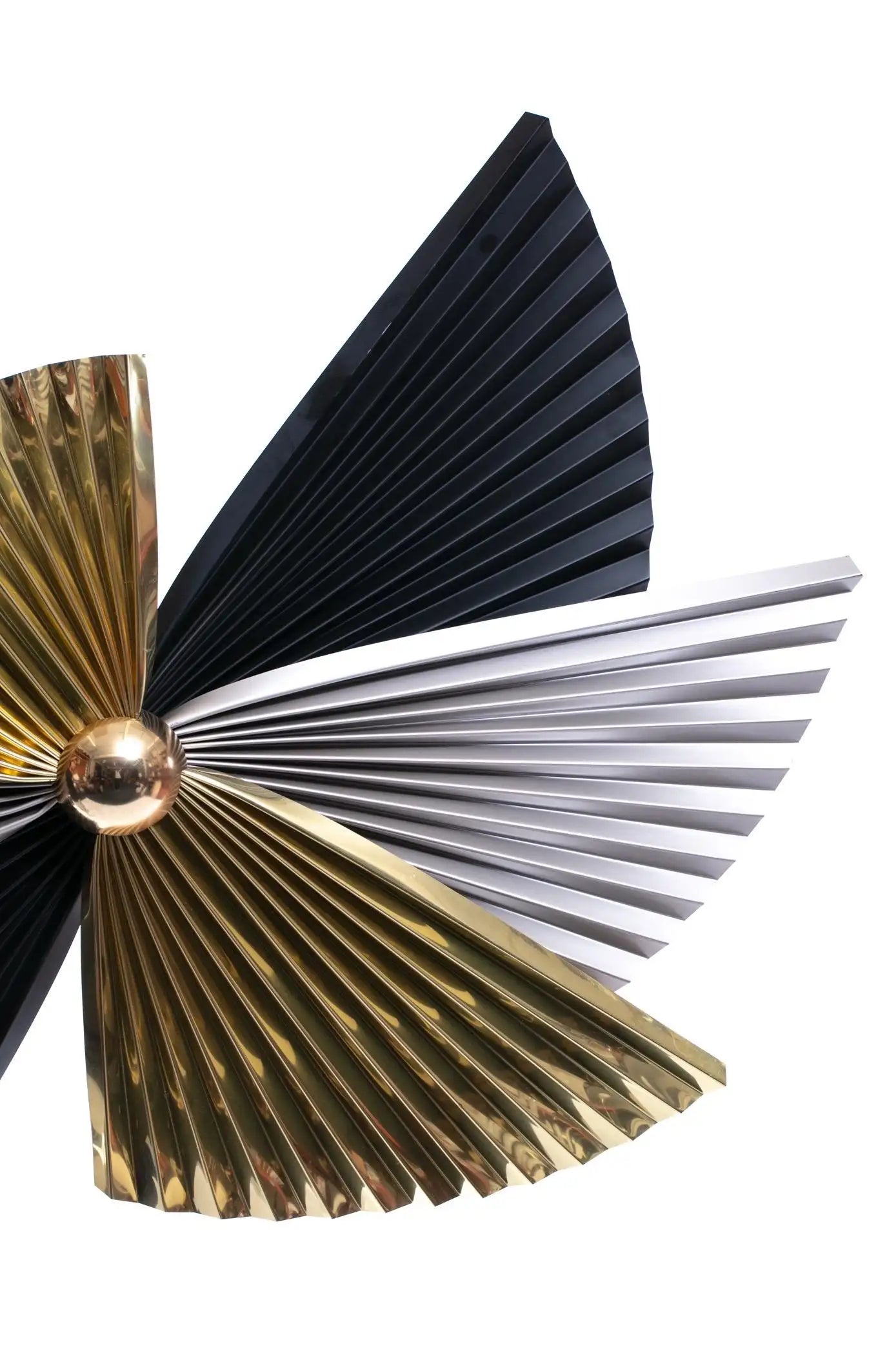 Brass, Chrome and Black Metal Wall Art