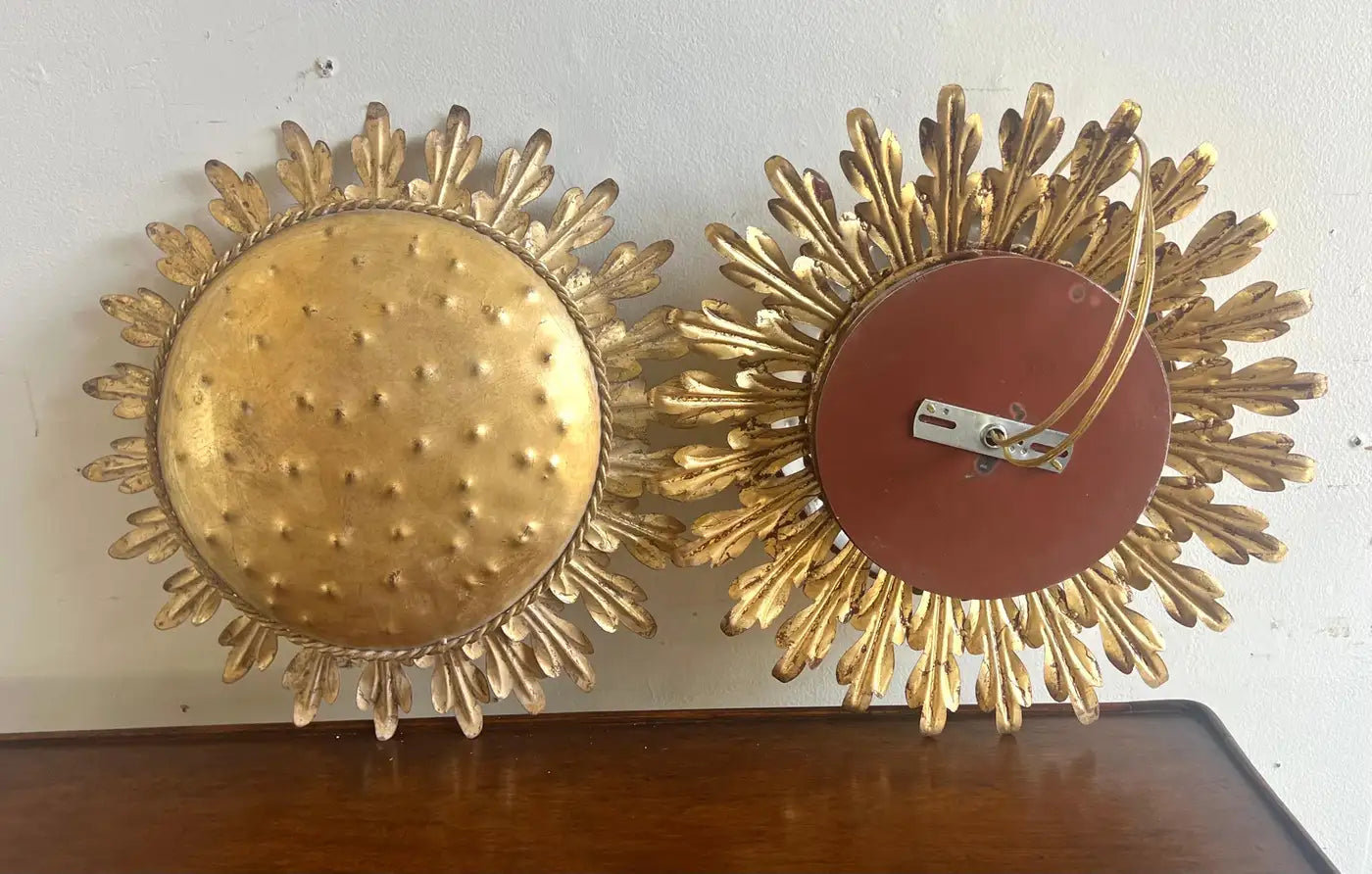 Gold Metal Sunburst Ceiling Light