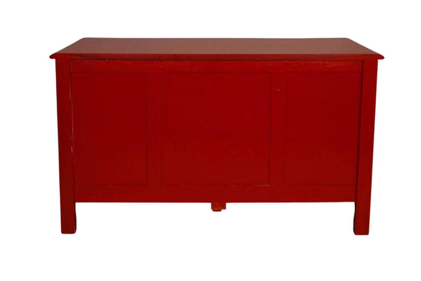 Red wooden cabinet on a white background
